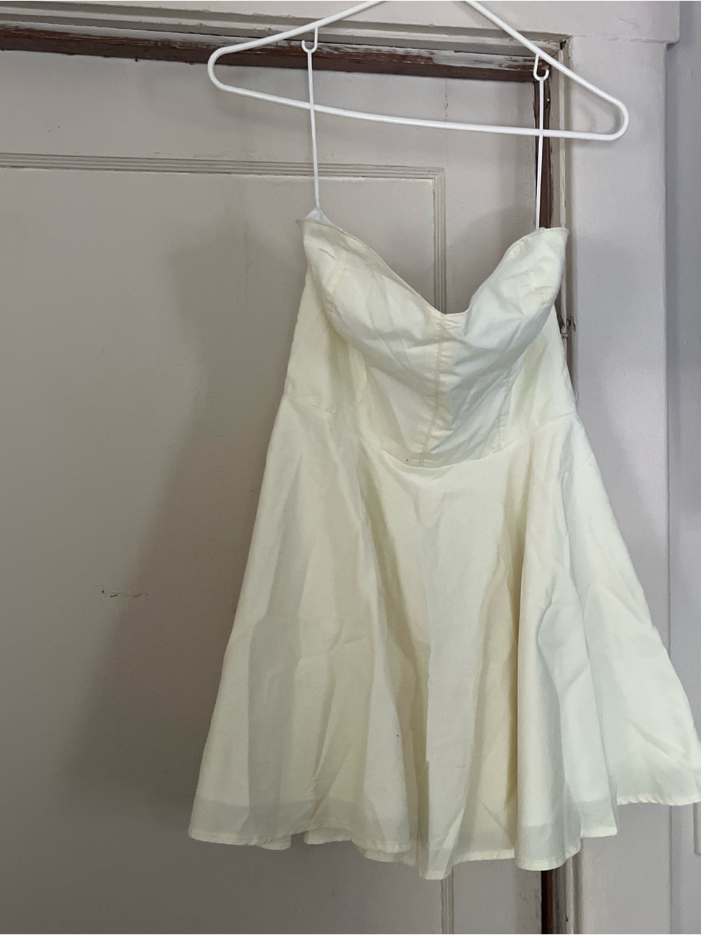 Strapless Mini Dress in Cream